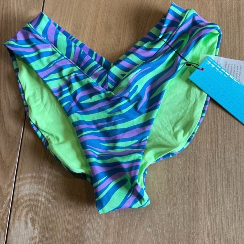 NEW one one Vibrant Green and Purple Bikini Bottom